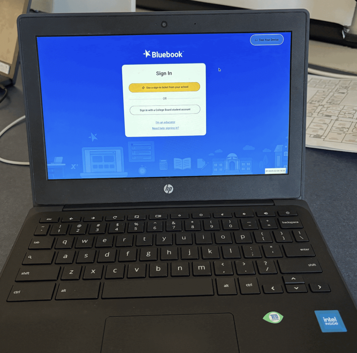 Bluebook, the software that SATs and PSATs were done on. 
